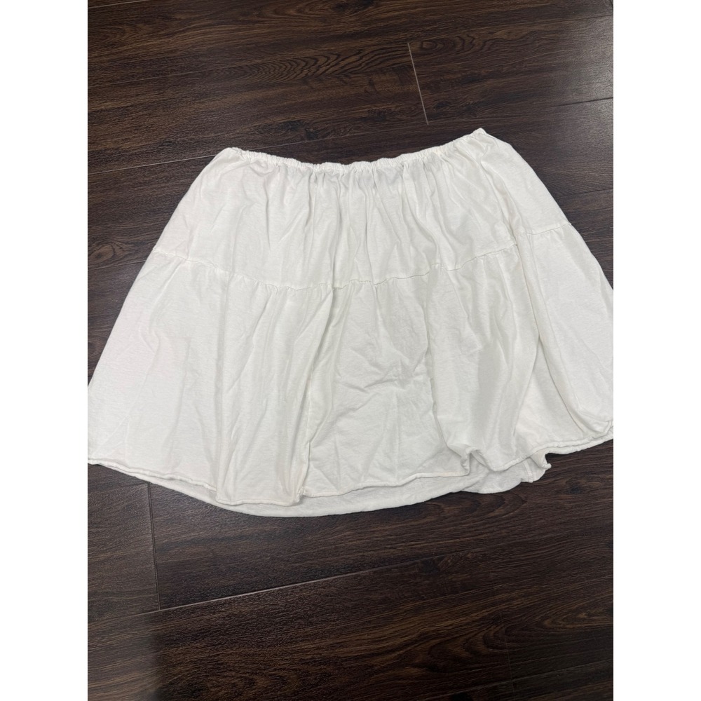 Coquette White Tiered Ruffle Mini Skirt - 100% Combed Cotton, Size S